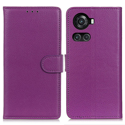 Leather Case Stands Flip Cover Holder A03D for OnePlus Ace 5G Purple