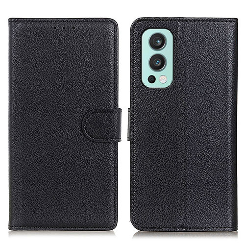 Leather Case Stands Flip Cover Holder A03D for OnePlus Nord 2 5G Black