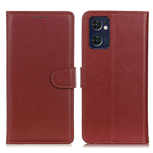 Leather Case Stands Flip Cover Holder A03D for OnePlus Nord CE 2 5G Brown