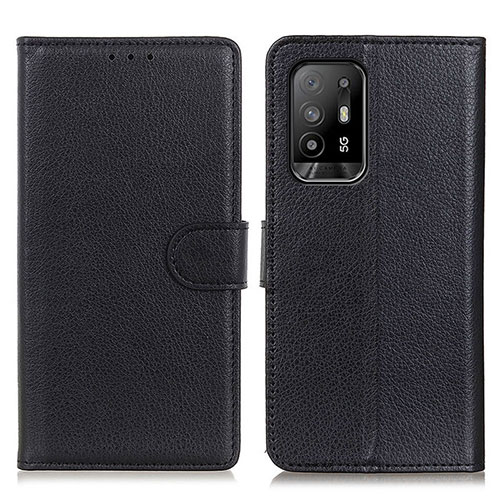 Leather Case Stands Flip Cover Holder A03D for Oppo A94 5G Black