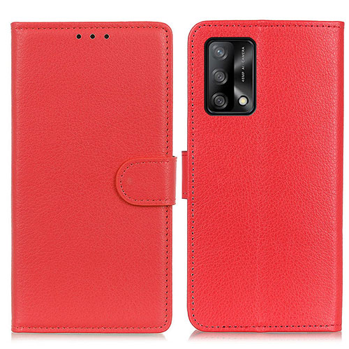 Leather Case Stands Flip Cover Holder A03D for Oppo F19 Red