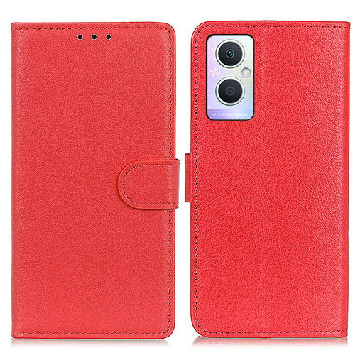 Leather Case Stands Flip Cover Holder A03D for Oppo F21 Pro 5G Red