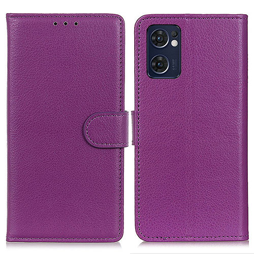 Leather Case Stands Flip Cover Holder A03D for Oppo Find X5 Lite 5G Purple