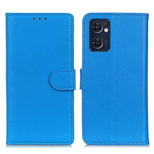 Leather Case Stands Flip Cover Holder A03D for Oppo Find X5 Lite 5G Sky Blue