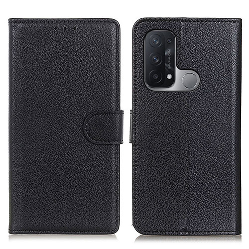 Leather Case Stands Flip Cover Holder A03D for Oppo Reno5 A Black