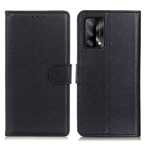 Leather Case Stands Flip Cover Holder A03D for Oppo Reno6 Lite Black