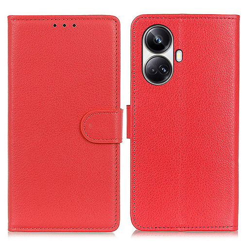 Leather Case Stands Flip Cover Holder A03D for Realme 10 Pro+ Plus 5G Red