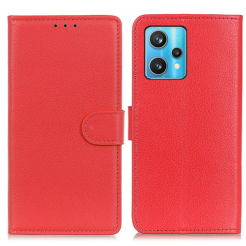 Leather Case Stands Flip Cover Holder A03D for Realme 9 4G Red