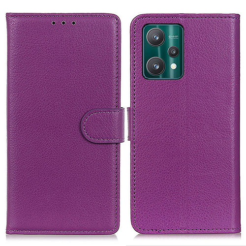 Leather Case Stands Flip Cover Holder A03D for Realme 9 5G Purple