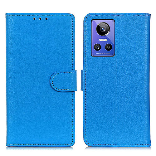 Leather Case Stands Flip Cover Holder A03D for Realme GT Neo3 5G Sky Blue