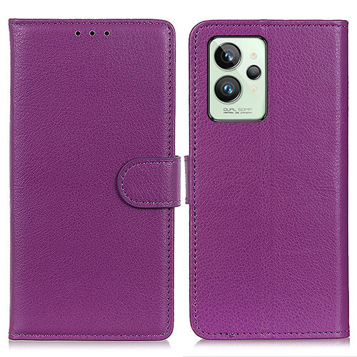 Leather Case Stands Flip Cover Holder A03D for Realme GT2 Pro 5G Purple