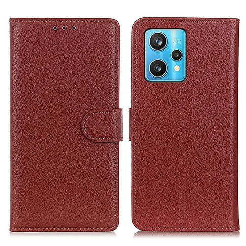 Leather Case Stands Flip Cover Holder A03D for Realme Narzo 50 Pro 5G Brown