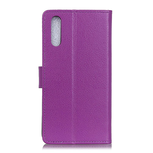 Leather Case Stands Flip Cover Holder A03D for Samsung Galaxy A02 Purple