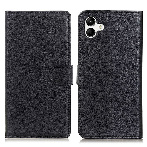 Leather Case Stands Flip Cover Holder A03D for Samsung Galaxy F04 Black