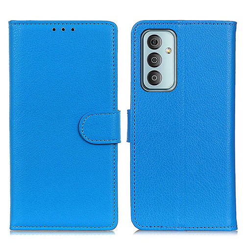 Leather Case Stands Flip Cover Holder A03D for Samsung Galaxy F23 5G Sky Blue