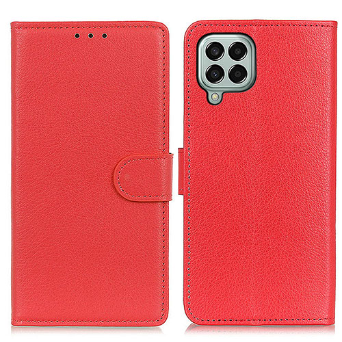 Leather Case Stands Flip Cover Holder A03D for Samsung Galaxy M33 5G Red