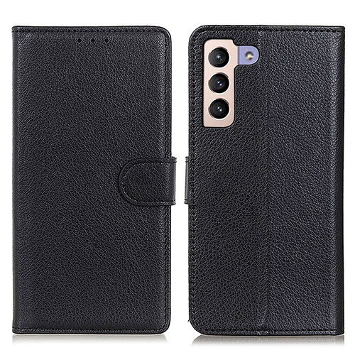Leather Case Stands Flip Cover Holder A03D for Samsung Galaxy S23 5G Black
