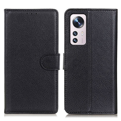 Leather Case Stands Flip Cover Holder A03D for Xiaomi Mi 12 Lite 5G Black