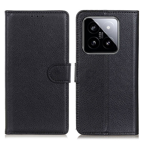 Leather Case Stands Flip Cover Holder A03D for Xiaomi Mi 14 Pro 5G Black