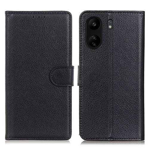 Leather Case Stands Flip Cover Holder A03D for Xiaomi Poco C65 Black