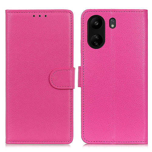 Leather Case Stands Flip Cover Holder A03D for Xiaomi Poco C65 Hot Pink