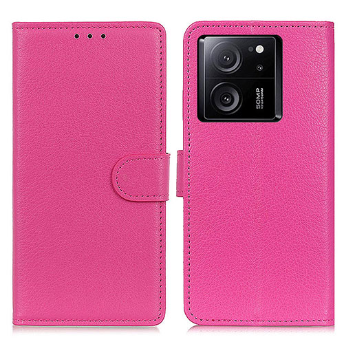 Leather Case Stands Flip Cover Holder A03D for Xiaomi Redmi K60 Ultra 5G Hot Pink