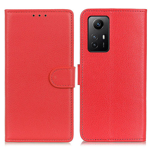 Leather Case Stands Flip Cover Holder A03D for Xiaomi Redmi Note 12S Red