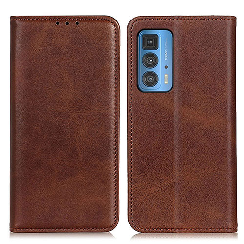 Leather Case Stands Flip Cover Holder A04D for Motorola Moto Edge 20 Pro 5G Brown