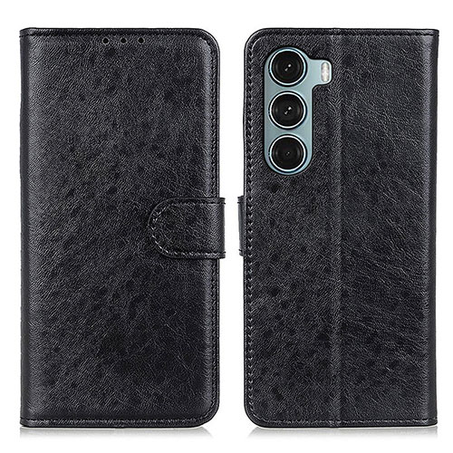 Leather Case Stands Flip Cover Holder A04D for Motorola Moto Edge S30 5G Black