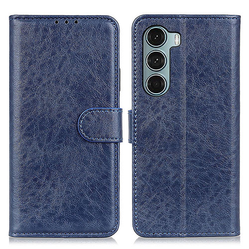 Leather Case Stands Flip Cover Holder A04D for Motorola Moto Edge S30 5G Blue