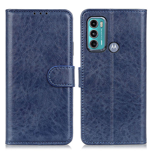 Leather Case Stands Flip Cover Holder A04D for Motorola Moto G40 Fusion Blue