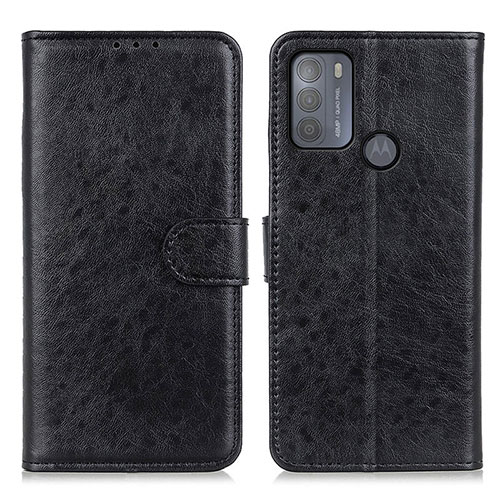 Leather Case Stands Flip Cover Holder A04D for Motorola Moto G50 Black