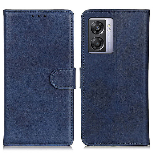 Leather Case Stands Flip Cover Holder A04D for Oppo A77 5G Blue