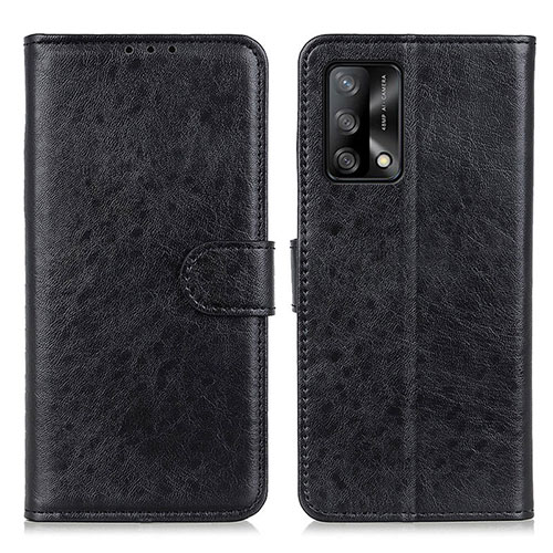 Leather Case Stands Flip Cover Holder A04D for Oppo F19 Black