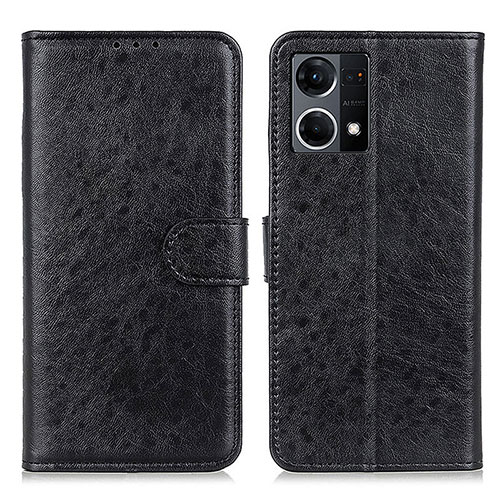 Leather Case Stands Flip Cover Holder A04D for Oppo F21 Pro 4G Black