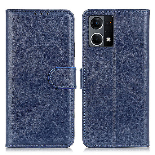 Leather Case Stands Flip Cover Holder A04D for Oppo F21 Pro 4G Blue