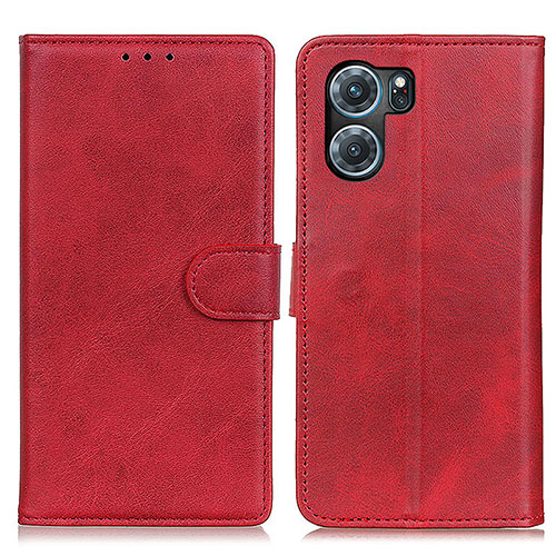 Leather Case Stands Flip Cover Holder A04D for Oppo K10 5G Red