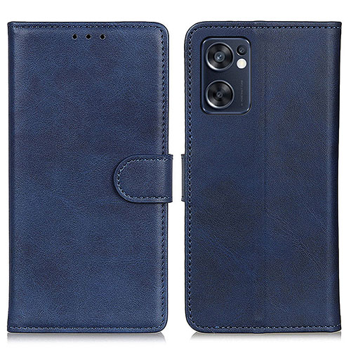 Leather Case Stands Flip Cover Holder A04D for Oppo Reno7 SE 5G Blue