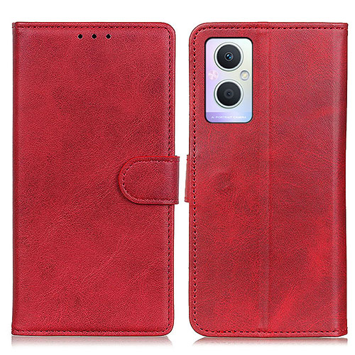 Leather Case Stands Flip Cover Holder A04D for Oppo Reno8 Lite 5G Red