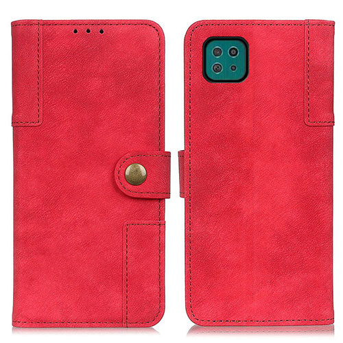 Leather Case Stands Flip Cover Holder A04D for Samsung Galaxy A22s 5G Red