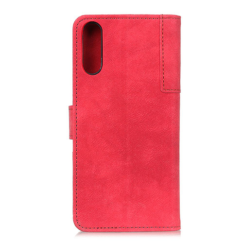 Leather Case Stands Flip Cover Holder A04D for Samsung Galaxy M02 Red