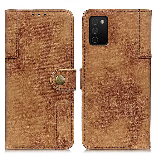 Leather Case Stands Flip Cover Holder A04D for Samsung Galaxy M02s Brown