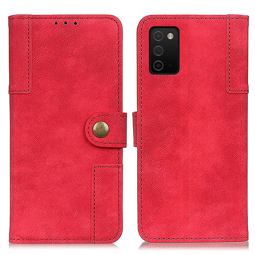 Leather Case Stands Flip Cover Holder A04D for Samsung Galaxy M02s Red