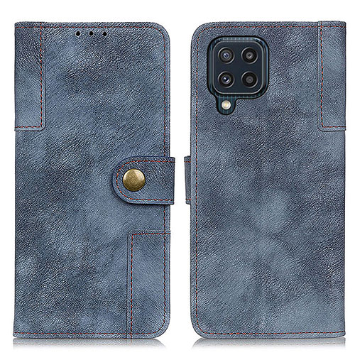 Leather Case Stands Flip Cover Holder A04D for Samsung Galaxy M32 4G Blue