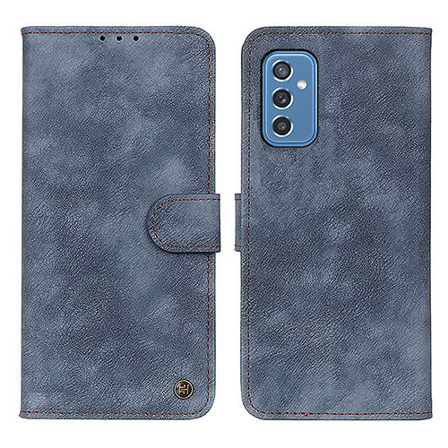 Leather Case Stands Flip Cover Holder A04D for Samsung Galaxy M52 5G Blue