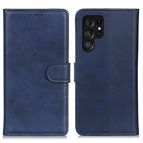 Leather Case Stands Flip Cover Holder A04D for Samsung Galaxy S21 Ultra 5G Blue