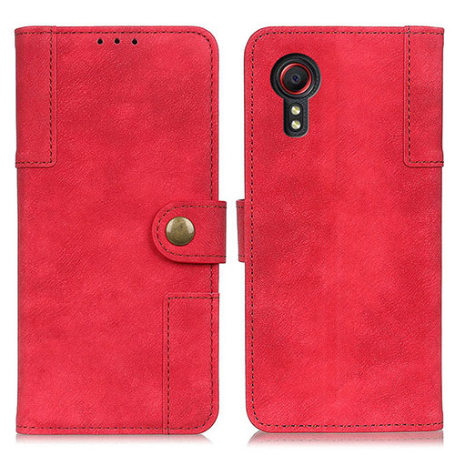 Leather Case Stands Flip Cover Holder A04D for Samsung Galaxy XCover 5 SM-G525F Red