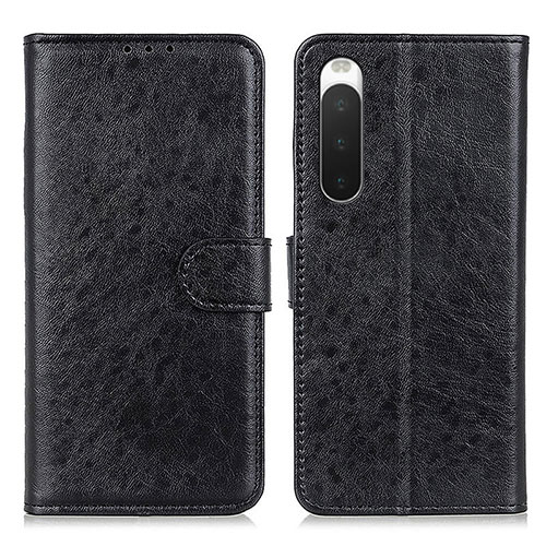 Leather Case Stands Flip Cover Holder A04D for Sony Xperia 10 IV SO-52C Black