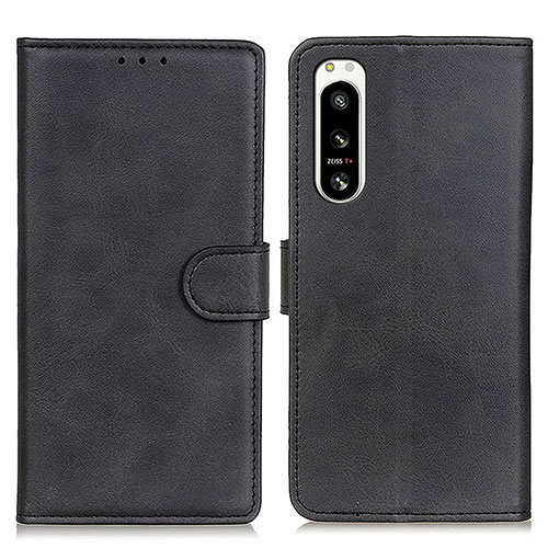 Leather Case Stands Flip Cover Holder A04D for Sony Xperia 5 IV Black