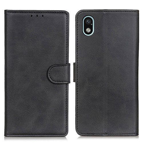 Leather Case Stands Flip Cover Holder A04D for Sony Xperia Ace III Black